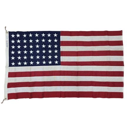 Old American Flag w/ 48 Stars Made by Bulldog Co. 