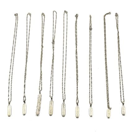 Lot of 9 Sterling Silver Name Necklaces Such as Gi