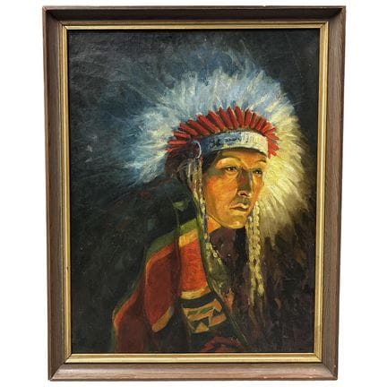 Old Painting Oil on Canvas "Portrait". Unsigned. D