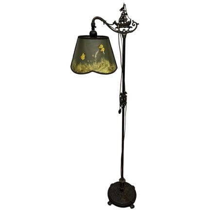Antique Bronze Floor Lamp w/ Decorations of a Sail