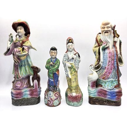 Lot of 4 Chinese Porcelain Figures. Fully Marked. 