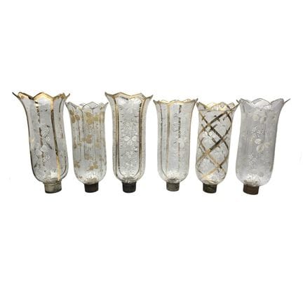 Lot of 6 Antique Persian-Style Bohemian Clear Enam