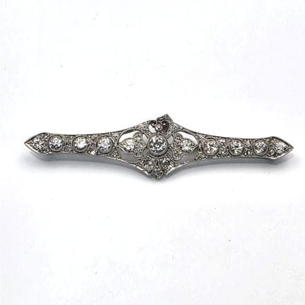 Antique Art Deco 18K White Gold & Good Quality Dia