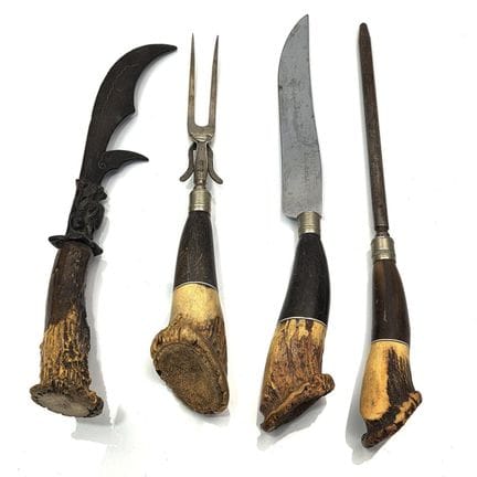 Lot of 4 Old Hoof Handled items. 
Condition: Gener
