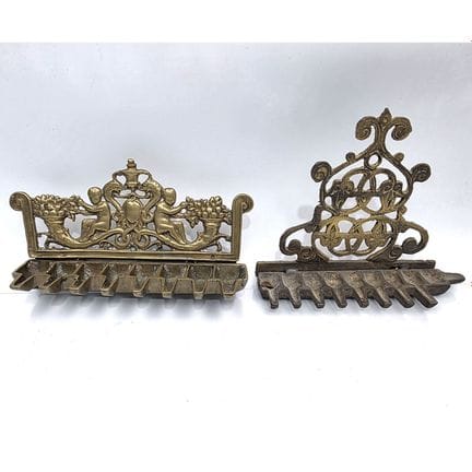 Judaica Antique Brass Hanukkah Oil Menorah Featuri