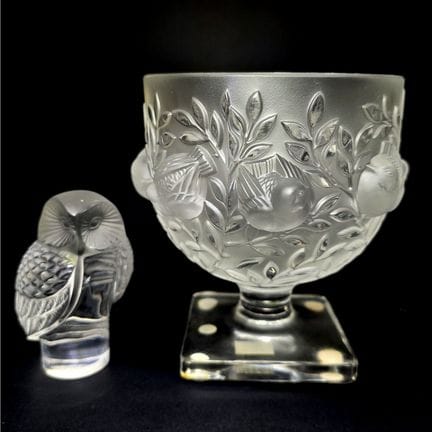 Vintage Lalique France "Elisabeth" Art Glass Vase.