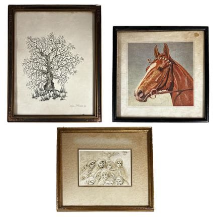 Lot of 3 Old Signed Artworks Including Janice McCo