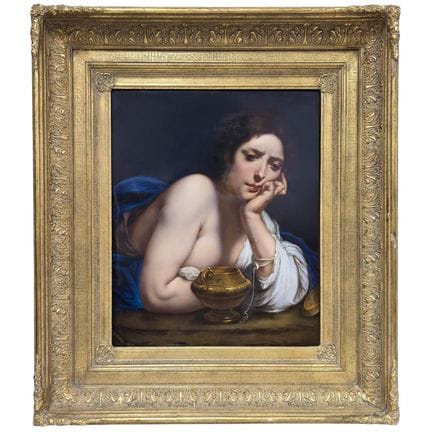 Monumental Antique KPM Porcelain Plaque "The Penit