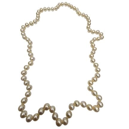 Vintage Cultured Pearl Long Necklace. Please Note-