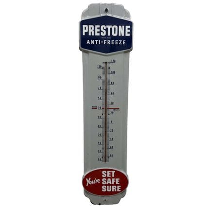 1950's Prestone Anti-Freeze Enameled Metal Adverti