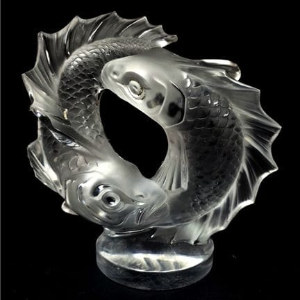 Vintage Lalique France "Deux Poissons" Double Fish