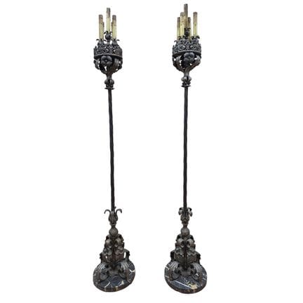 Pair of Large Antique Hand Made Metal & Bronze 5 L