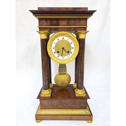 Antique French Empire Portico-Style Dore Bronze & 