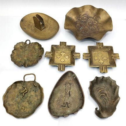 Lot of 8 Vintage Bronze & Brass Tabletop Items Inc