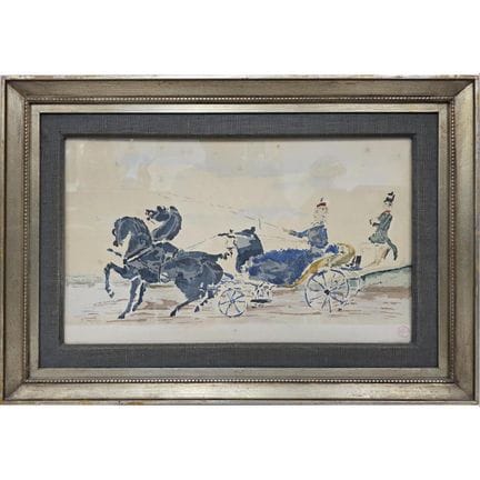 亨利·德·图卢兹-洛特雷克，法国（1864-1901） 旧彩石版画《La Charrette Ang