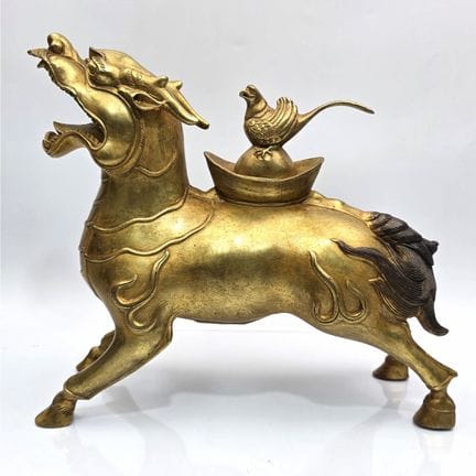 Chinese Gilt Bronze Incense Burner In The Form of 