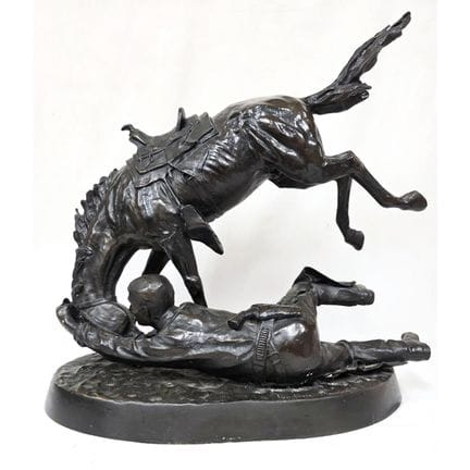 After Frederic Remmington, Large Bronze Figure "Th