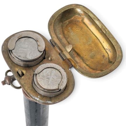 古董双币槽手柄手杖，约1880–1905年，欧洲艺术家/设计师/制造商：不详  标记；备注：无  材