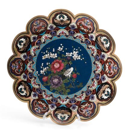 Meiji Japanese Large Cloisonné Charger late 19th c