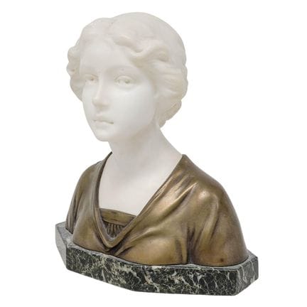 Henry Schumacher (Austria) Carved Alabaster & Bron