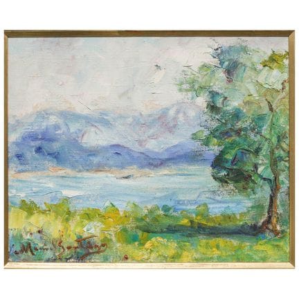 马诺埃尔·圣地亚哥（巴西，1897-1987）《山景》 布面油画 20世纪，巴西 艺术家/设计师/制