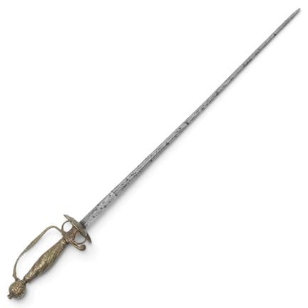 Antique French Relief-Cast Brass Hilted Smallsword