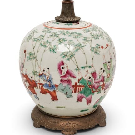 中国古董瓷姜罐灯，19世纪末至20世纪初，中国 艺术家/设计师/制造商： 不详  标记：无  材质：