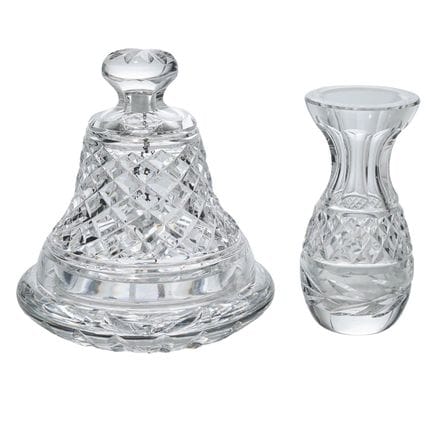 （3件）沃特福德水晶小饰品盘、花苞花瓶及钟，20世纪，爱尔兰 艺术家/设计师/制造商：沃特福德  标