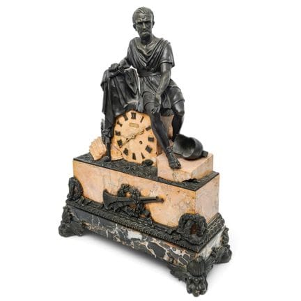 Jean-Paul Garnier, Paris: Figurale Kaminuhr aus Si