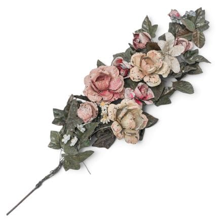 Decoración floral francesa vintage en tole del sig