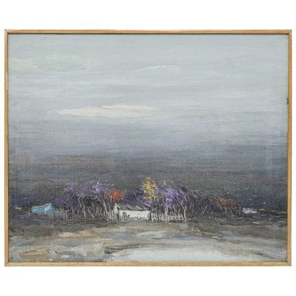 多梅尼科·拉扎里尼（意大利，1920-1987）《暗色风景》 布面油画 1972年，意大利 艺术家/