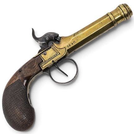 Antique Belgian Percussion Boxlock Pocket Pistol c
