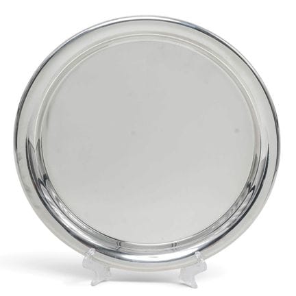 Cartier Polished Pewter Serving Tray in Signature 