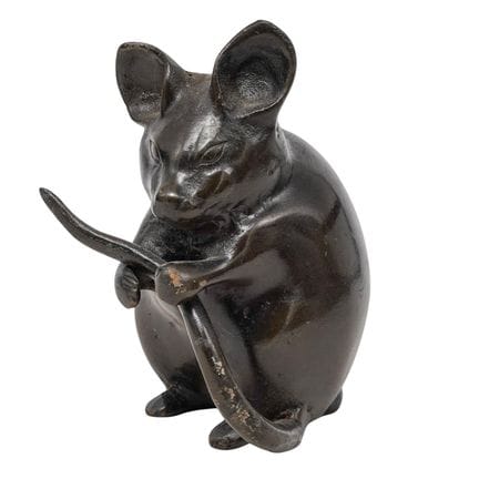 日本青铜老鼠摆件（Okimono），20世纪中叶 艺术家/设计师/制造商：不详  材质：青铜  标记