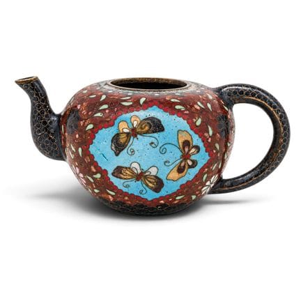 Japanische Cloisonné-Teekanne aus der Meiji-Zeit, 
