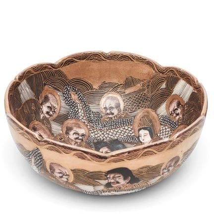 穗田工坊 日本萨摩烧陶碗 明治时期（1868–1912），日本艺术家/设计师/制造商：穗田工坊  标