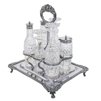 Antikes Silberfarbenes Gewürzfläschchen-Set von Ma