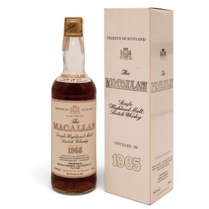 Bouteille rare de whisky écossais Macallan 17 ans 