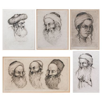 (5 pezzi) Jacob Eisenberg (israeliano, 1897-1965) 