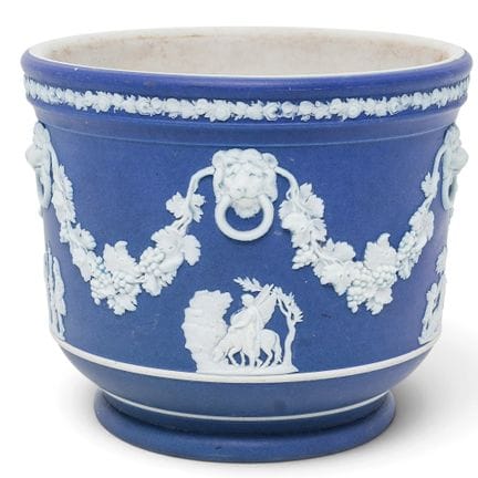 Jardinière antique en Jasperware bleu Wedgwood, ve