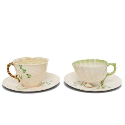 (4-teilig) Belleek-Porzellantassen und -Untertasse