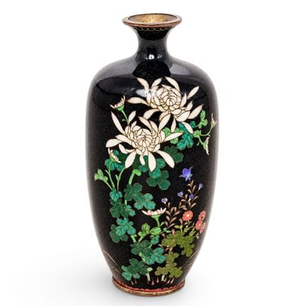 Antike japanische Cloisonné-Emaille-Vase, Ende des
