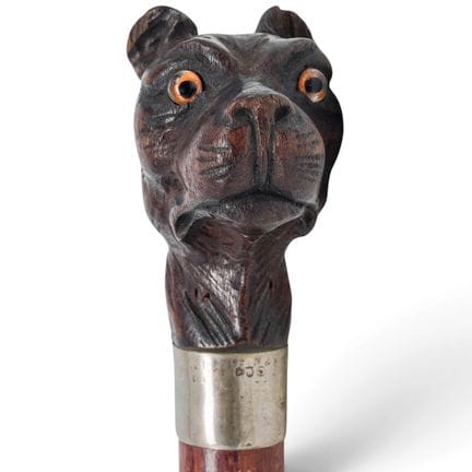 Spazierstock aus edwardianischem Holz und Sterling