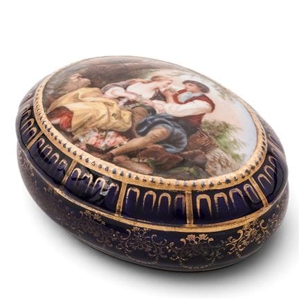 Antike Porzellandose mit Deckel von Royal Vienna, 