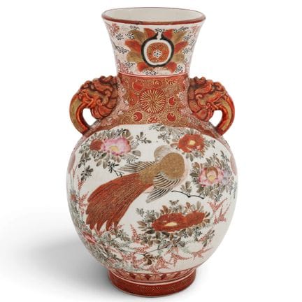 Japanische Kutani-Porzellanvase aus der Meiji-Zeit
