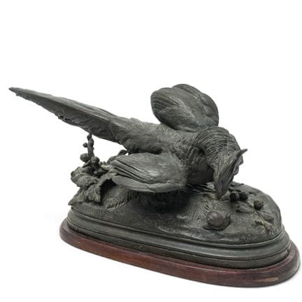 保罗·科莫莱拉（法国，1818-1897）青铜野鸡雕塑 19世纪后期，法国 艺术家/设计师/制造商：
