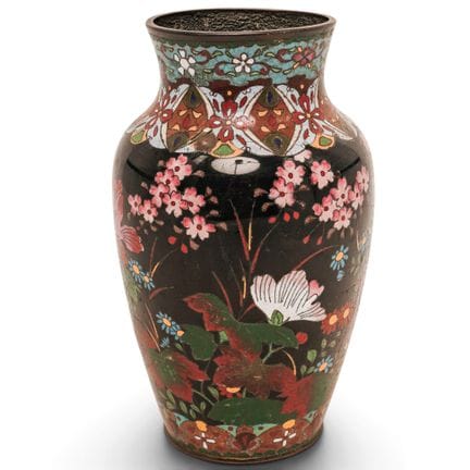 Ichisaburo Sato, japanische Cloisonné-Emaille-Vase