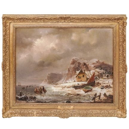 海因里希·弗里德里希·坦克（德国，1808-1872）《海滨风景》 布面油画 19世纪，德国 艺术家