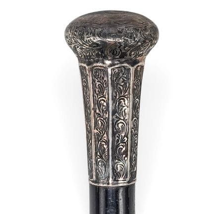 Englischer Spazierstock aus Sterlingsilber und Hol