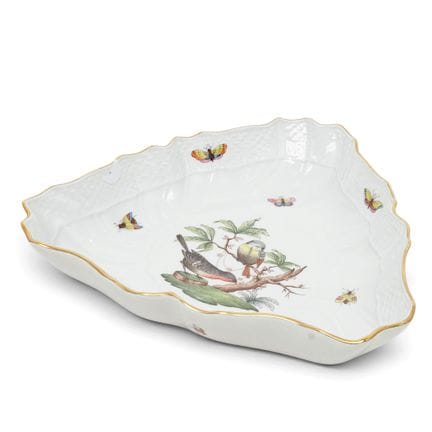 Herend Rothschild Bird Basketweave Triangle Porcel